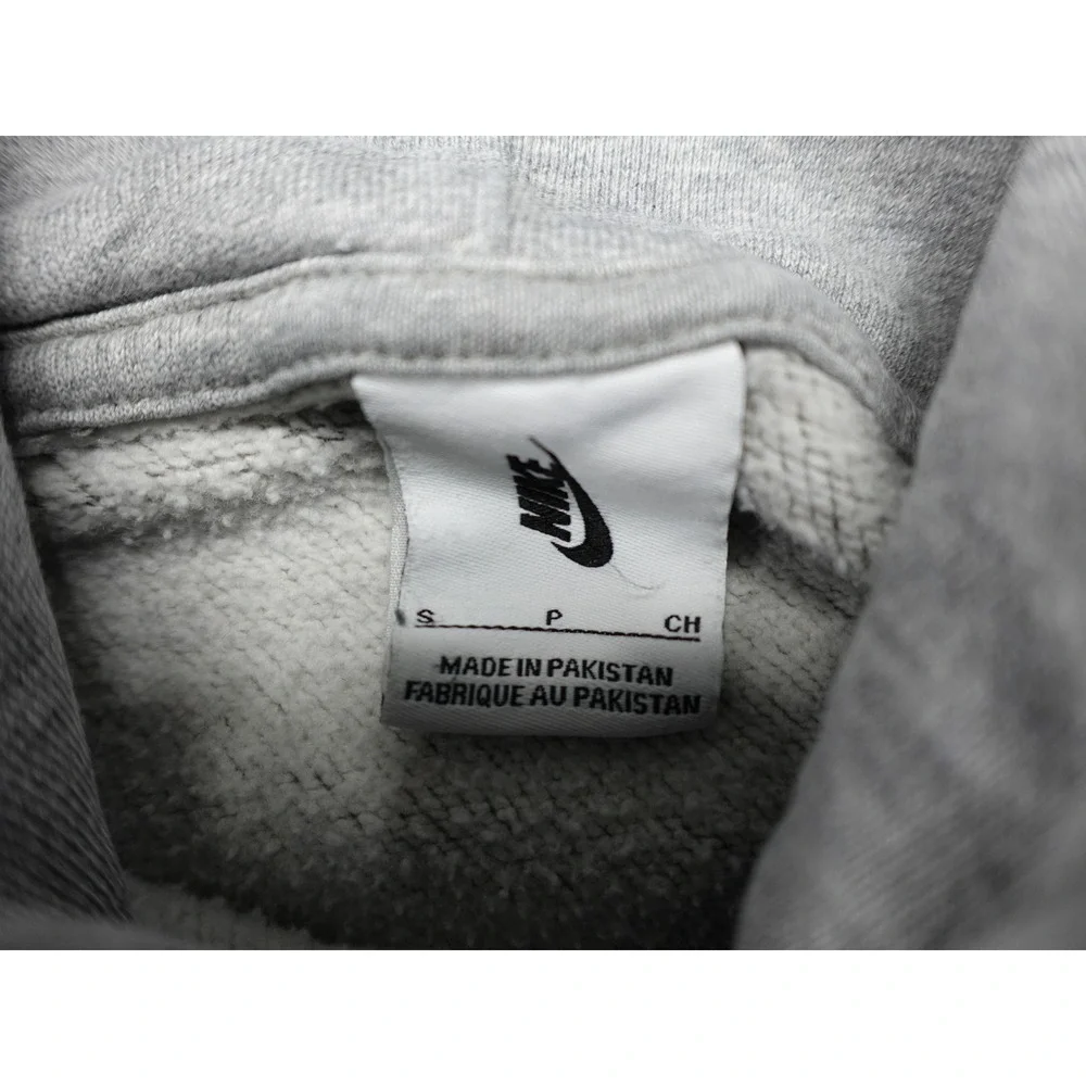 Nike Hoodie Mens Small Grey Solo Swoosh Pullover Fleece DX1355-063